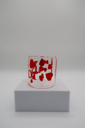 Christian Dior Red  Heart Lucite Resin Cuff Bracelet
