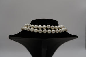 Vivienne Westwood Silver Tone Graziella  Two Row Pearl  Orb Choker Necklace
