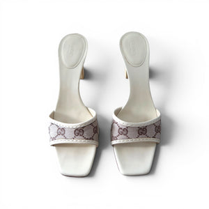 Gucci Vintage Monogram Canvas Mules