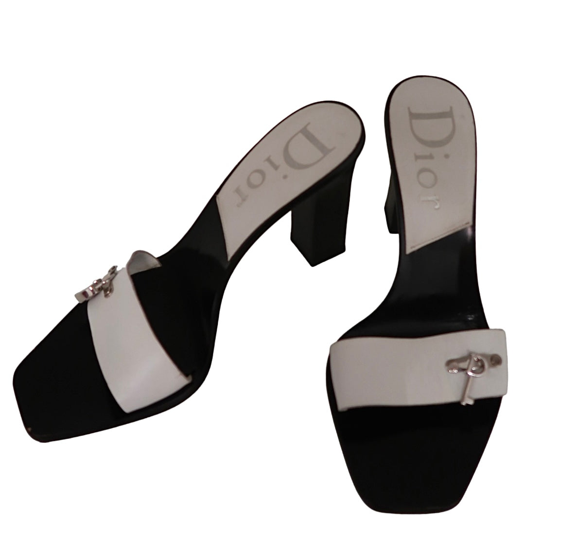 Christian Dior Cadena Lock and Key Mules