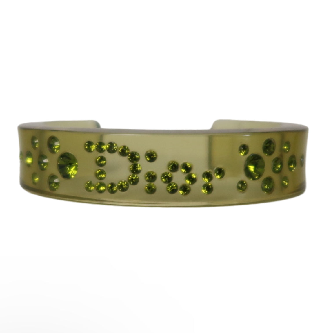 Christian Dior Lucite Green Resin Cuff Bracelet