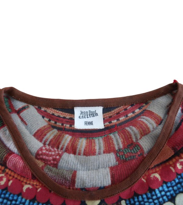 Jean Paul Gaultier Mesh Bead Long Sleeve Top
