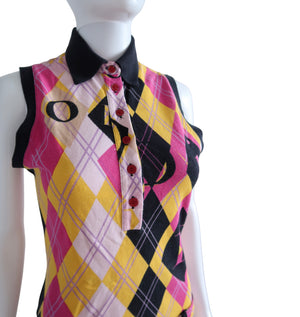 Christian Dior 2004 Argyle Polo Dress