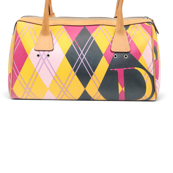 Christian Dior 2004 Golfer Harlequin Boston Bag