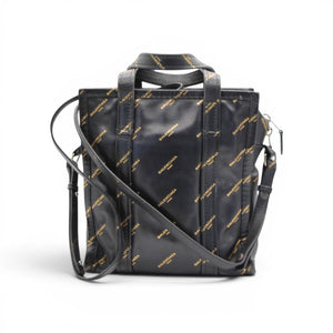 Balenciaga Allover Logo Bazar Shopper Tote Bag