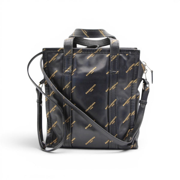 Balenciaga Allover Logo Bazar Shopper Tote Bag