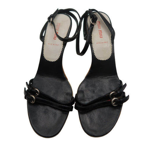 MIU MIU Leather Strap Heels