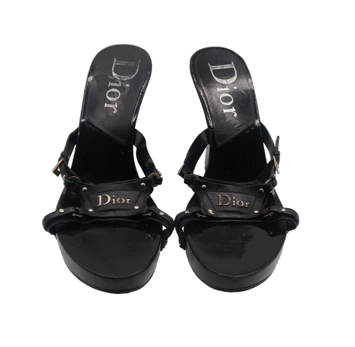 Christian Dior 2002 Wedge Black Mules