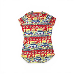 Jean Paul Gaultier Tibetan 1997 Buddha Eyes Egypt Tattoo Optical Blouse