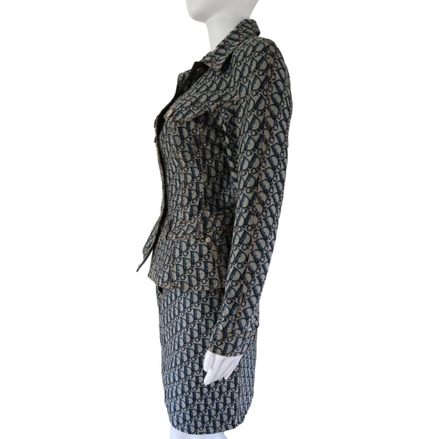 Christian Dior Trotter Monogram Jacket and Skirt Set