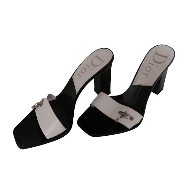 Christian Dior Cadena Lock and Key Mules
