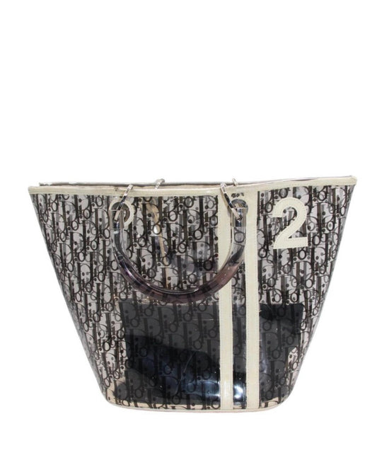 Christian Dior Trotter Clear Canvas Tote Bag