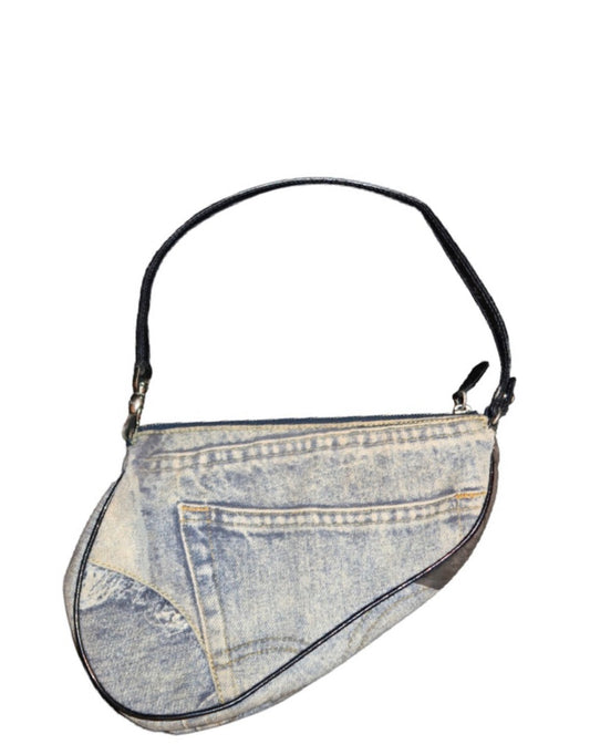 Christian Dior Miss Diorella 2001 Denim Blue Saddle Bag