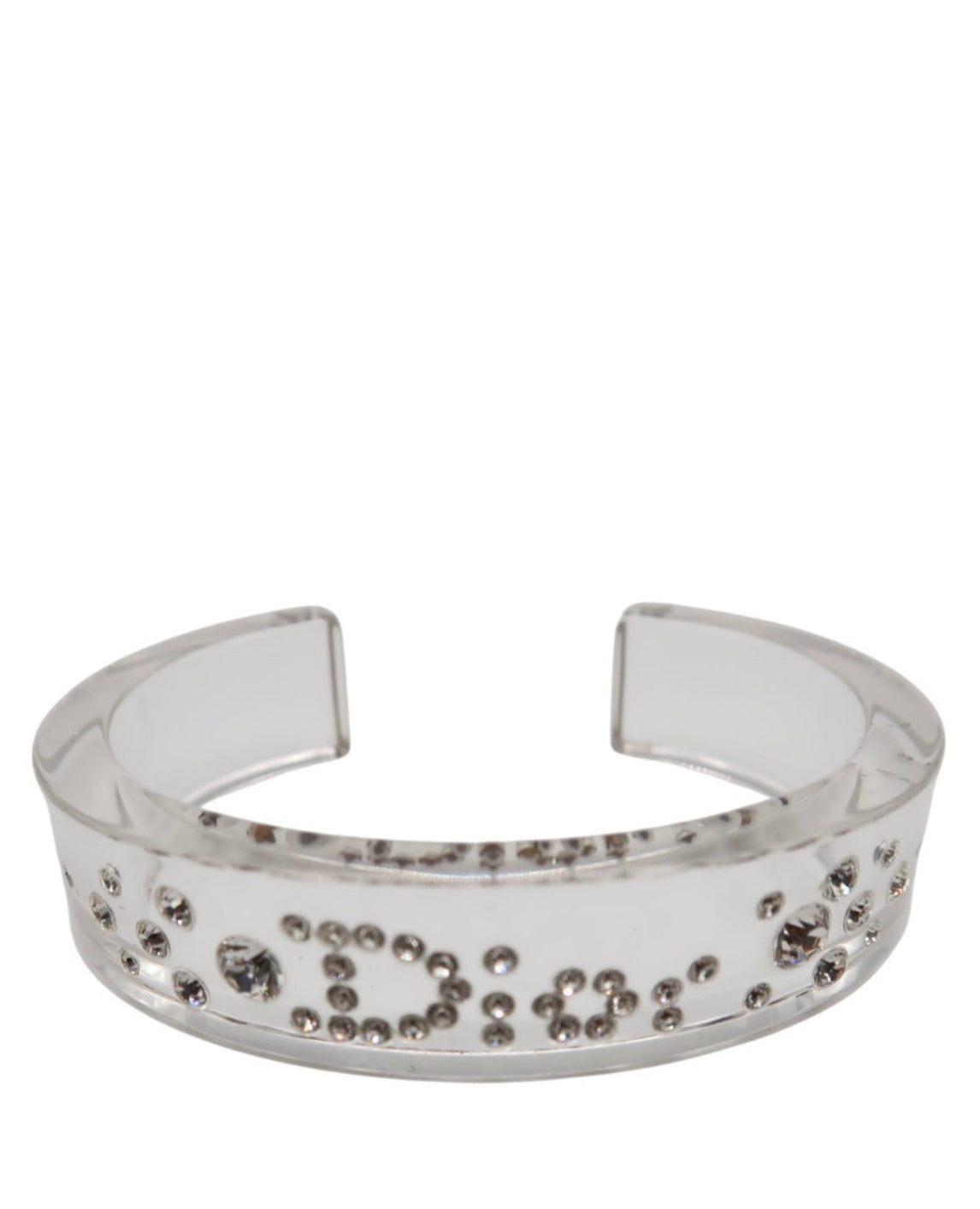 Christian Dior Lucite Clear Resin Cuff Bracelet
