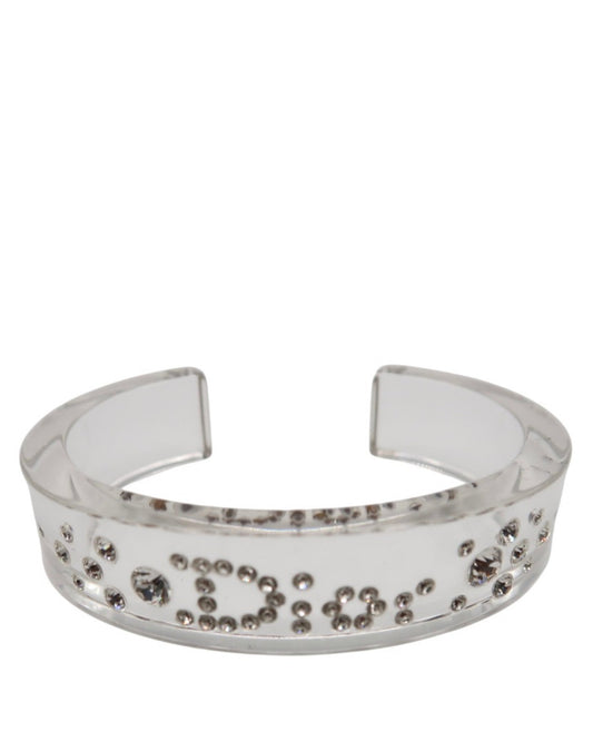 Christian Dior Lucite Clear Resin Cuff Bracelet