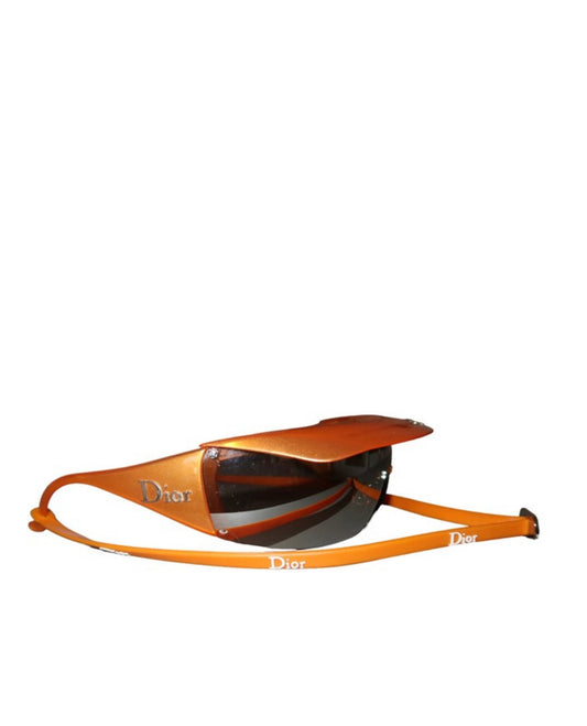 Christian Dior tangerine wrap with optional brim & strap sunglasses