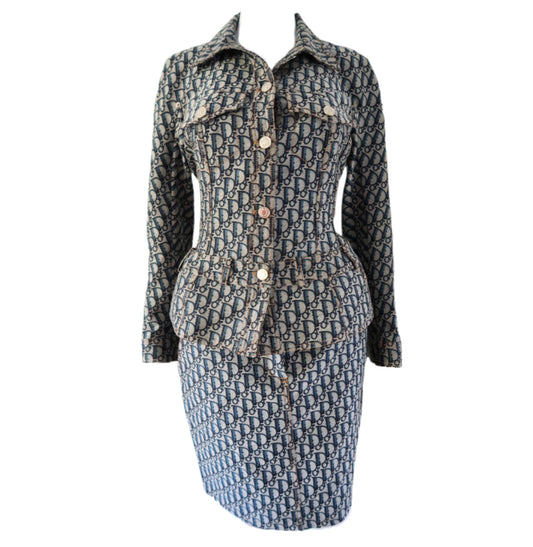 Christian Dior Trotter Monogram Jacket and Skirt Set