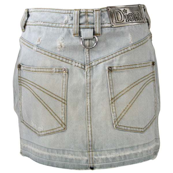 Christian Dior Hardcore Mini Denim Skirt by Galliano