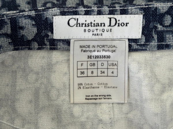 Christian Dior by John Galliano Blue Trotter Monogram Skirt
