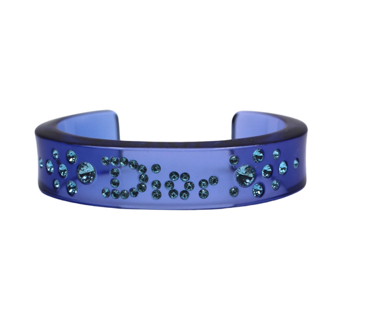 Christian Dior Lucite Blue Resin Cuff Bracelet