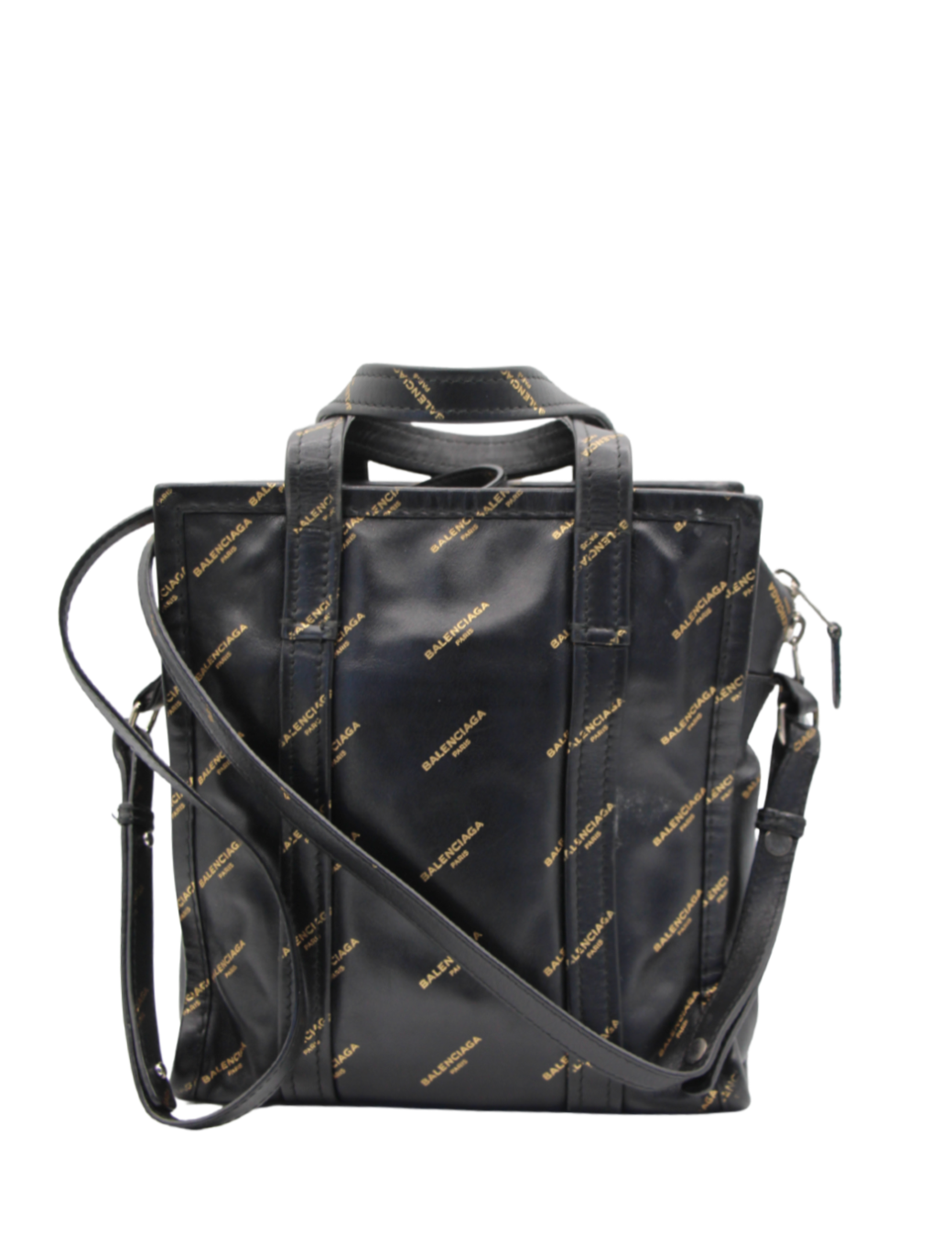 Balenciaga Allover Logo Bazar Shopper Tote Bag