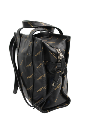Balenciaga Allover Logo Bazar Shopper Tote Bag