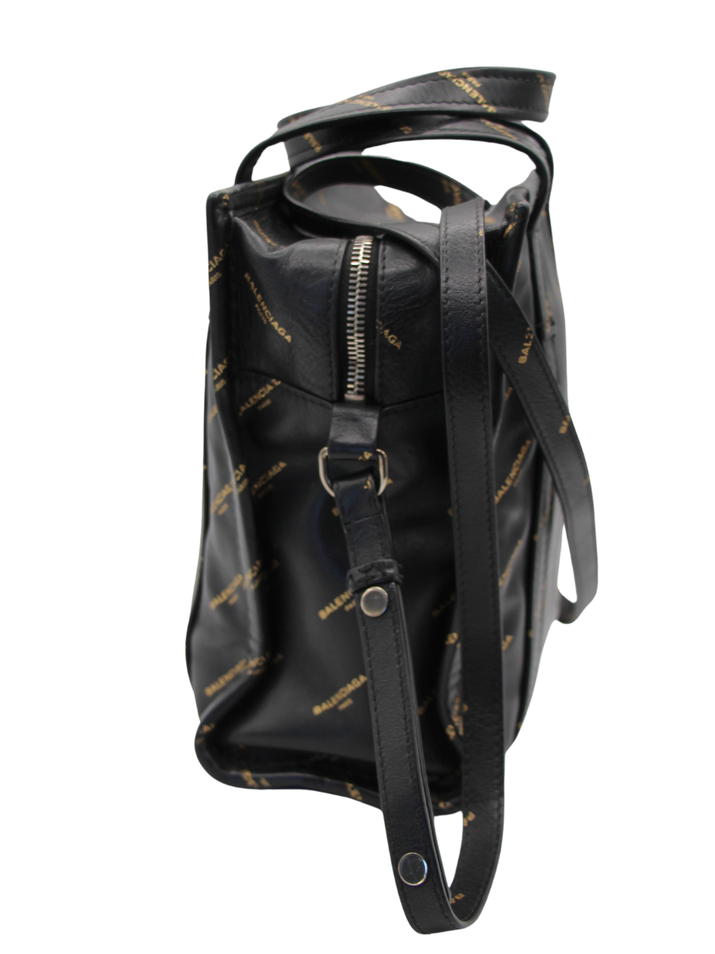 Balenciaga Allover Logo Bazar Shopper Tote Bag