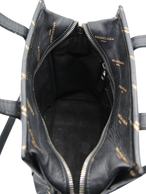 Balenciaga Allover Logo Bazar Shopper Tote Bag