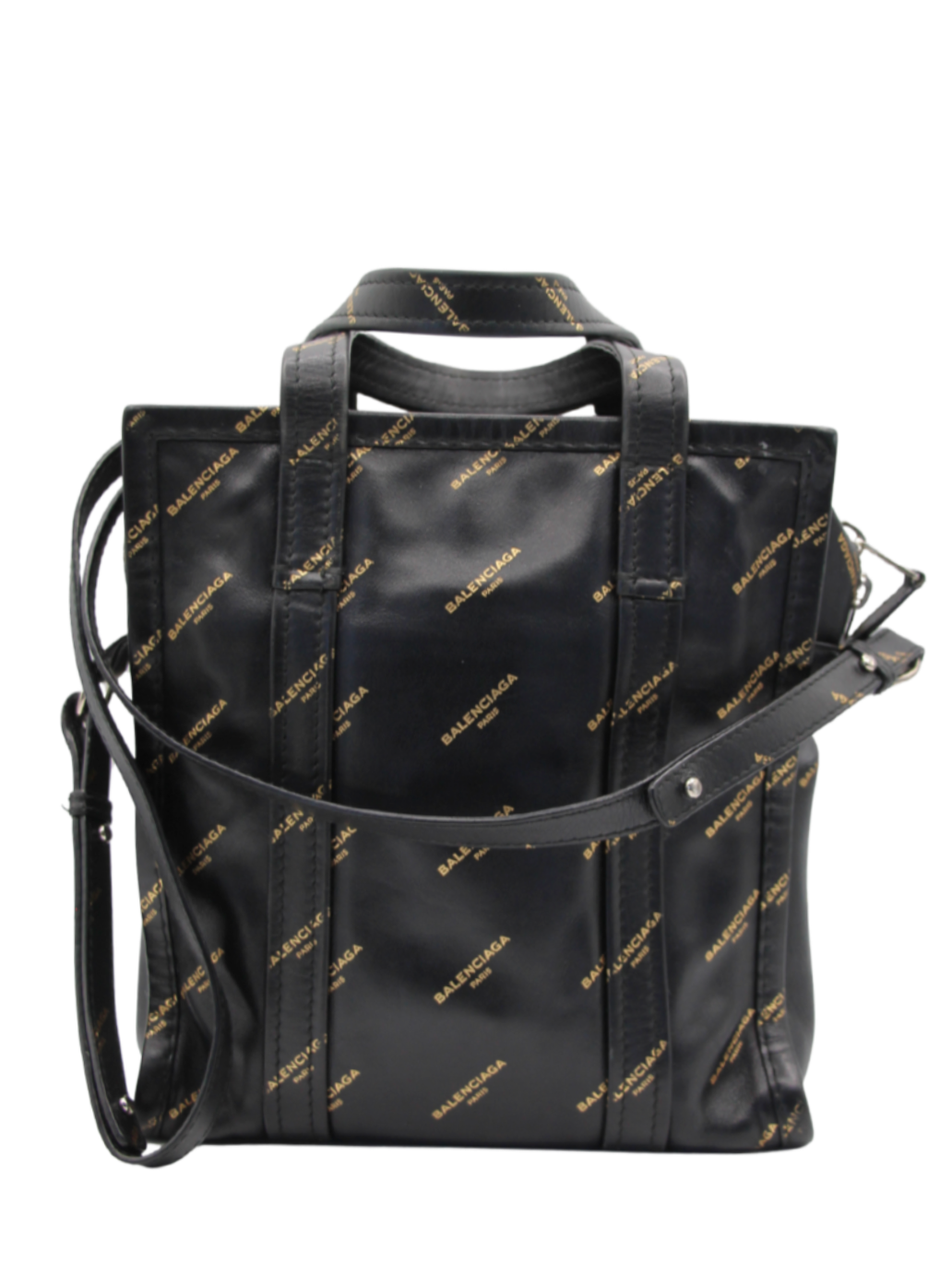 Balenciaga Allover Logo Bazar Shopper Tote Bag