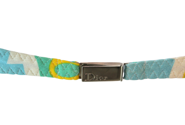 Christian Dior Spring 2005 Blue and Green Patchwork Bikini Set