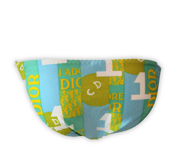 Christian Dior Spring 2005 Blue and Green Patchwork Bikini Set