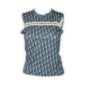 Christian Dior by John Galliano Blue Trotter Monogram Tank Top