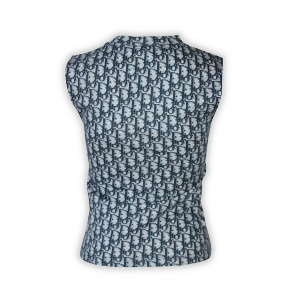 Christian Dior by John Galliano Blue Trotter Monogram Tank Top