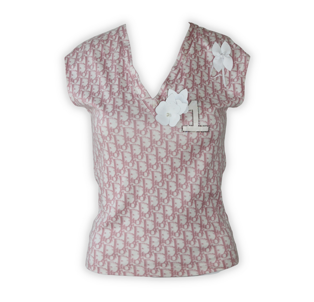 Christian Dior by John Galliano Pink Trotter Monogram Tank Top