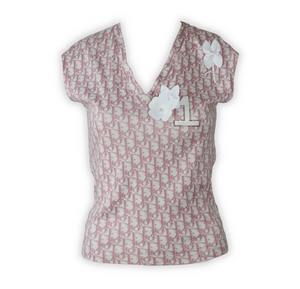 Christian Dior by John Galliano Pink Trotter Monogram Tank Top