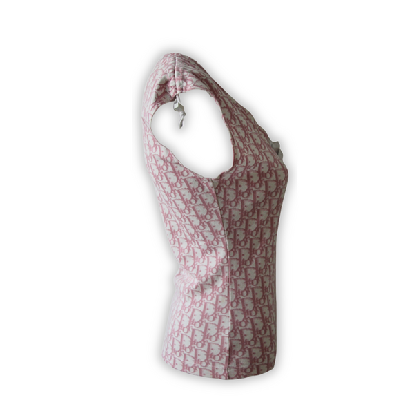 Christian Dior by John Galliano Pink Trotter Monogram Tank Top