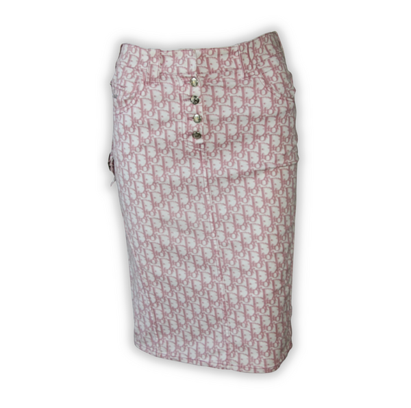 Christian Dior by John Galliano Pink Trotter Monogram Skirt
