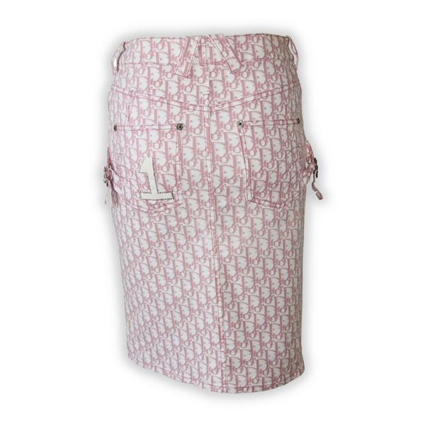 Christian Dior by John Galliano Pink Trotter Monogram Skirt