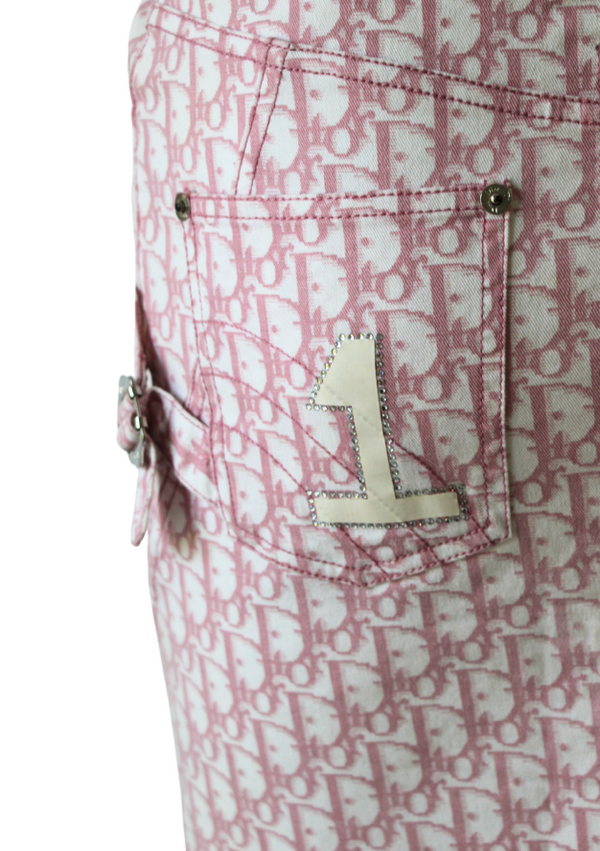 Christian Dior by John Galliano Pink Trotter Monogram Skirt