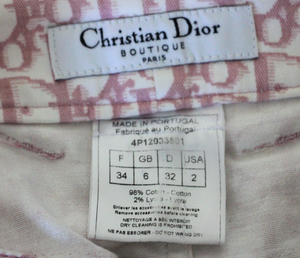 Christian Dior by John Galliano Pink Trotter Monogram Skirt