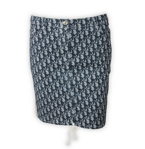 Christian Dior by John Galliano Blue Trotter Monogram Skirt