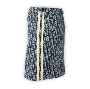 Christian Dior by John Galliano Blue Trotter Monogram Skirt