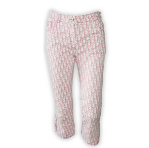 Christian Dior by John Galliano Pink Trotter Monogram Capri Pants