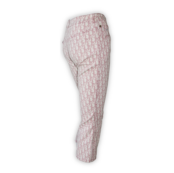 Christian Dior by John Galliano Pink Trotter Monogram Capri Pants