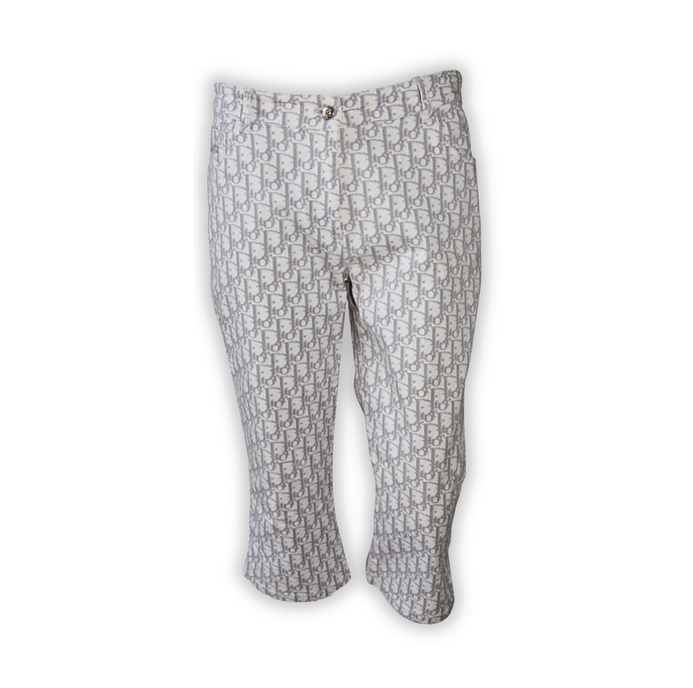 Christian Dior by John Galliano Purple Trotter Monogram Capri Pants