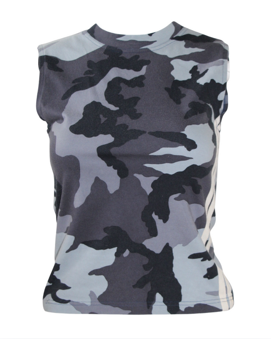 Christian Dior 2000s Purple and Blue Camouflage T-Shirt