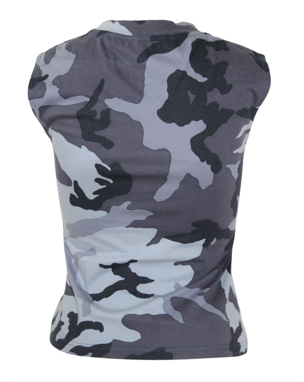 Christian Dior 2000s Purple and Blue Camouflage Top