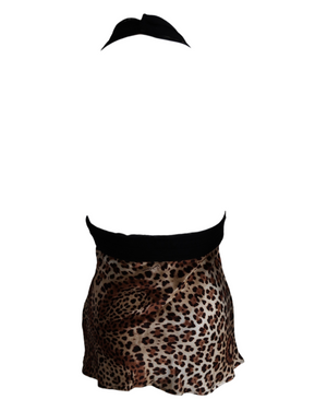 Roberto Cavalli Leopard Print Halter Blouse