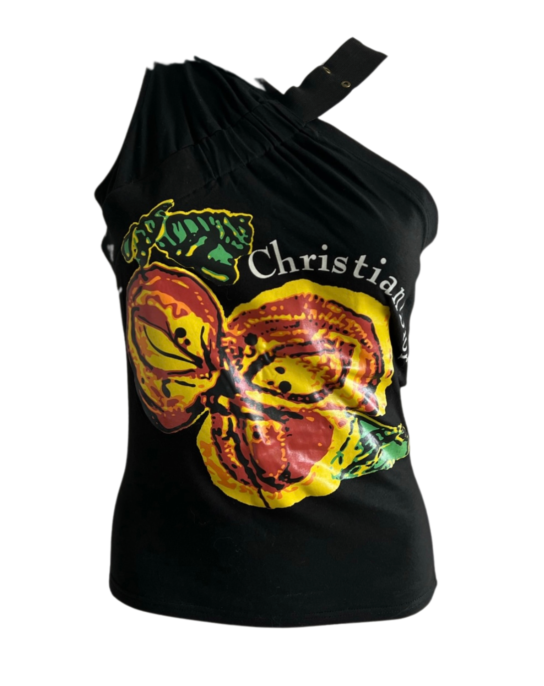 Christian Dior 2002 One Shoulder Black Blouse