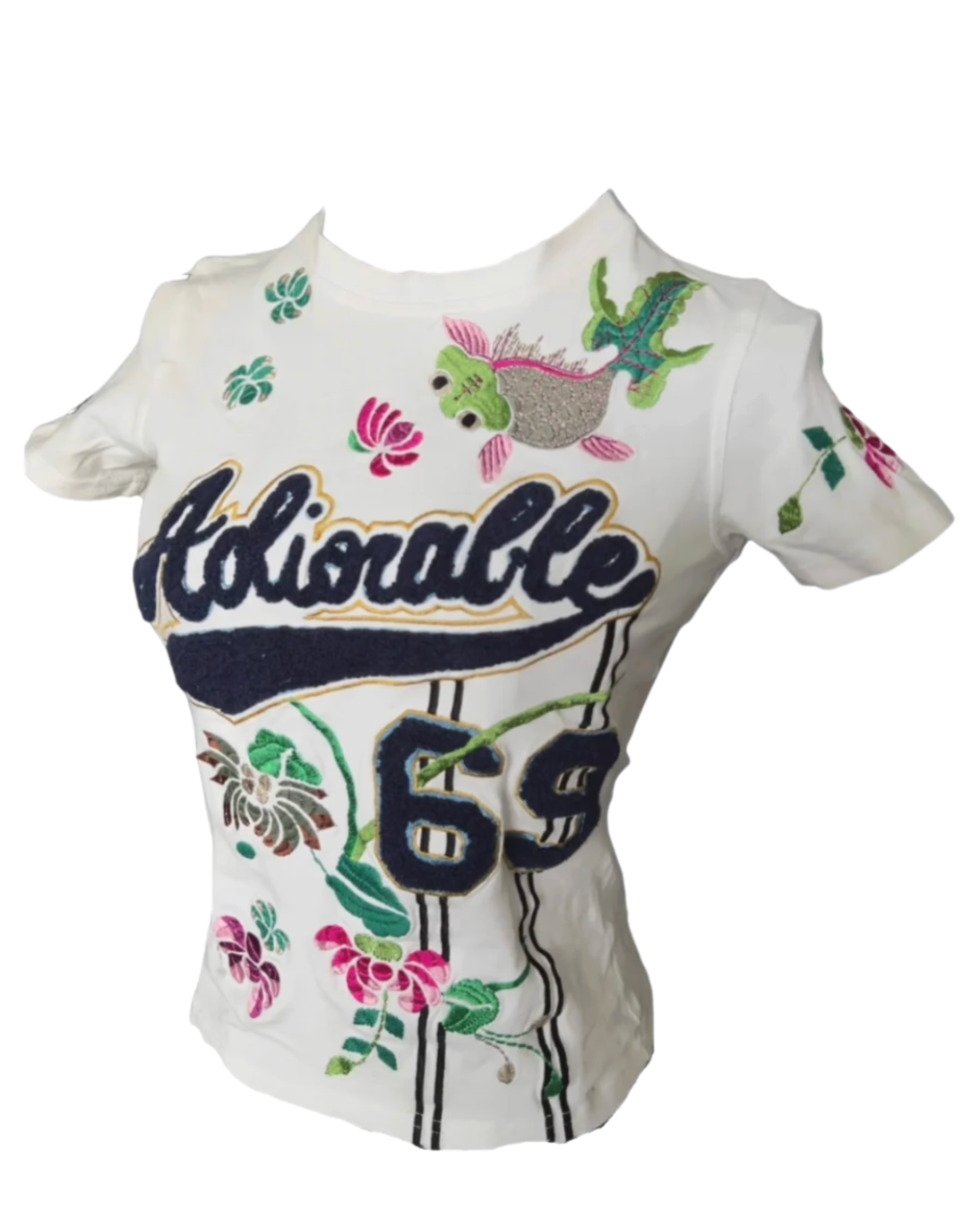 Christian Dior 2003 Adorable Floral Embroidered T-Shirt